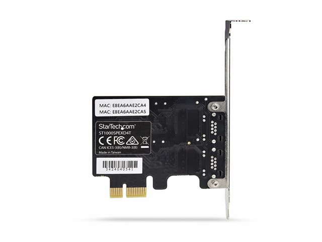 StarTech.com 2-Port Gigabit PCIe Network Adapter Card, TAA Compliant - Network adapter - PCIe - Gigabit Ethernet x 2 - black - TAA Compliant