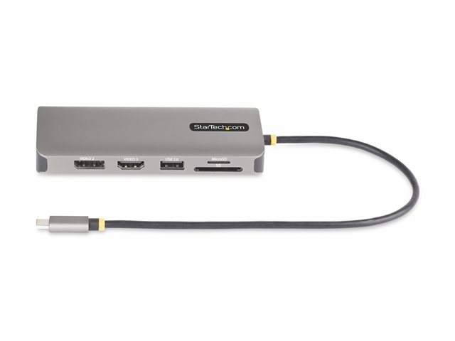 StarTech.com USB-C Triple-Monitor Multiport Adapter, HDMI/DP/Card Reader - Docking station - USB-C 3.2 Gen 1 / Thunderbolt 3 / Thunderbolt 4 - HDMI, 2 x DP - 1GbE