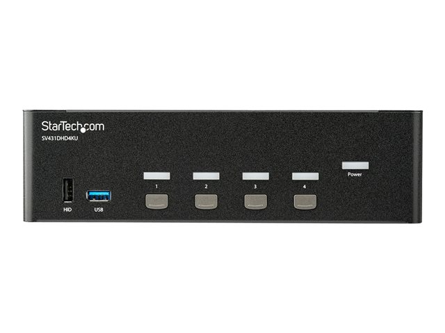StarTech.com StarTech.com 4-Port Dual Monitor HDMI KVM Switch with Audio & USB 3.0 hub - 4K 30Hz - 4 PC Mac Computer KVM Switch Box for HDMI Display (SV431DHD4KU) - KVM / audio / USB switch - 4 x KVM / audio / USB - rack-mountable