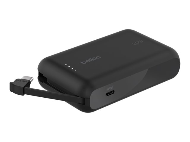 Belkin BoostCharge - Power bank - with integrated cable - 10000 mAh 