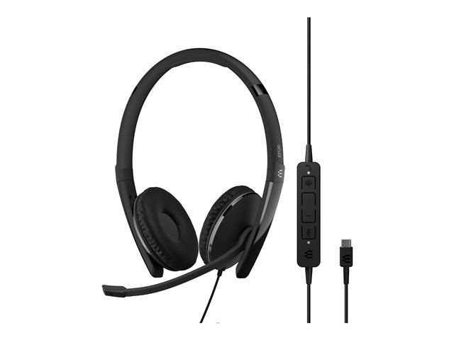 EPOS ADAPT 160T ANC USB-C - ADAPT 100 Series - headset - on-ear - wired - active noise cancelling - USB-C - black - Certified for Microsoft Teams, Optimised for UC