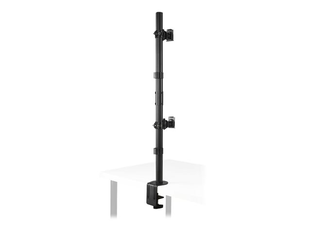 Kensington - Mounting kit (dual arm, C-clamp 10-88 mm, grommet mount 10-88 mm, pole, 2 VESA plates) - full-motion - for 2 flat panels - vertical stacking - steel - black - screen size: 13\"-32\" - desk-mountable