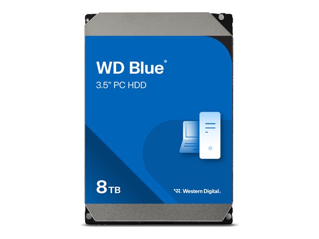 WD Blue WD80EAAZ - Hard drive - 8 TB - internal - 3.5\" - SATA 6Gb/s - 5640 rpm - buffer: 256 MB