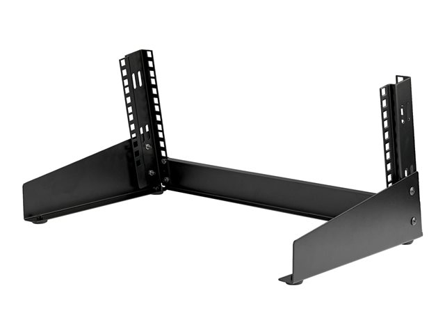 StarTech.com 4U 19\" Desktop Open Frame Rack, 2 Post Free-Standing Network Rack Switch Depth for Patch Panel/Data/AV/IT/Communication/Studio/Computer Equipment 66lb Cap. w/ Cage Nuts/Screws - 4U 2-Post Desktop Rack (RK4OD) - Rack open frame - 2-post - desktop - black - 4U