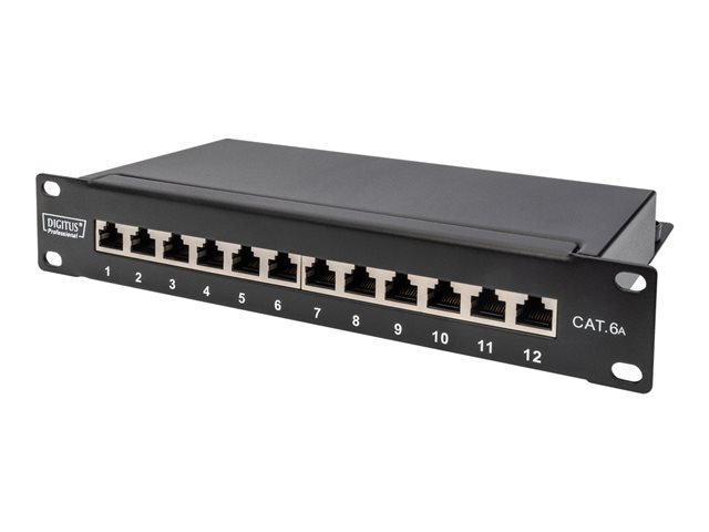 CAT 6A Patch Panel shielded 12-Port labe