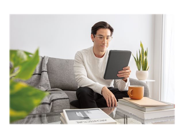 Logitech Combo Touch - Keyboard and folio case - with trackpad - backlit - Apple Smart connector - QWERTY - Spanish - oxford grey - for Apple 10.9-inch iPad Air (4th generation, 5th generation)