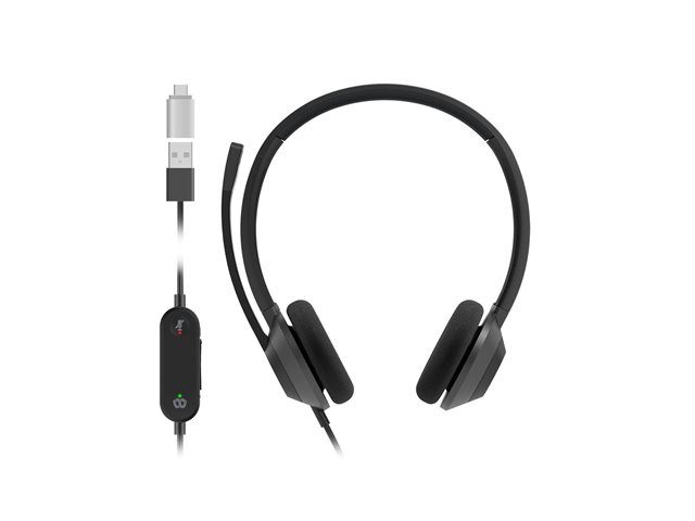 Hdset322 Wred Dual On-Ear CarbonBK USB-C