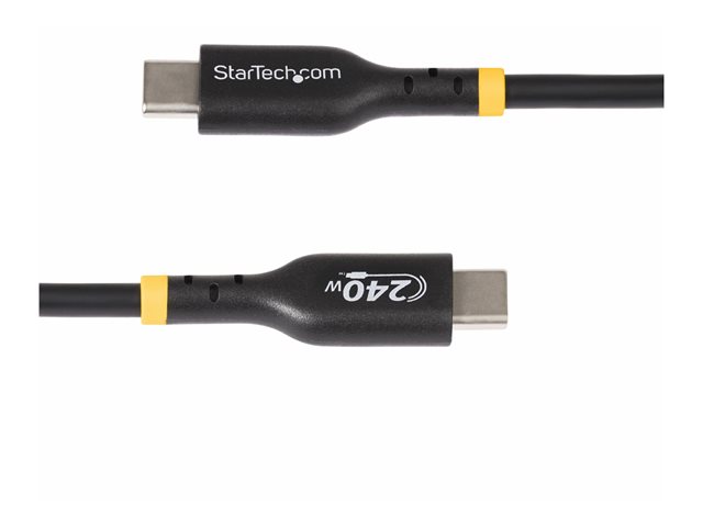 StarTech.com 1m USB C Charging Cable, USB-IF Certified USB-C Cable, 240W - USB cable - 24 pin USB-C (M) to 24 pin USB-C (M) - USB 2.0 - 48 V - 5 A - 1 m - USB Power Delivery (240W), extended power range (EPR), Power Delivery 3.1 support - black