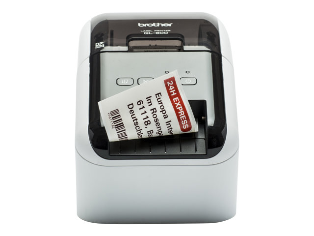 Brother QL-800 - Label printer - two-colour (monochrome) - direct thermal - Roll (6.2 cm) - 300 x 600 dpi - up to 93 labels/min - USB 2.0 - cutter - black, white