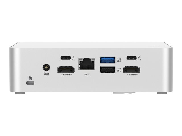 ASUS NUC 15 Pro+ RNUC15CRSV500002 - Barebone - mini PC 1 x Core Ultra 5 235H / up to 5 GHz - vPro - RAM 0 GB - Arc Graphics 140T - Gigabit Ethernet, 2.5 Gigabit Ethernet, IEEE 802.11ax (Wi-Fi 6), Bluetooth 5.4, IEEE 802.11be (Wi-Fi 7) - silver