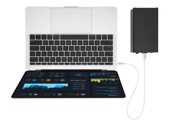 StarTech.com 1.6ft (50cm) Thunderbolt 3 Cable, 40Gbps, 100W PD, 4K/5K Video, Thunderbolt-Certified, Compatible w/ TB4/USB 3.2/DisplayPort - Thunderbolt cable - 24 pin USB-C (M) to 24 pin USB-C (M) - USB 3.1 Gen 2 / Thunderbolt 3 / DisplayPort 1.2 - 50 cm - 4K support - white - for P/N: CDP2HDUACP, CDP2HDUACPW, PEXUSB321C, TB33A1C