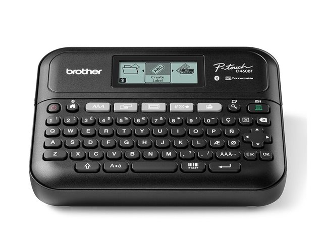 Brother P-Touch PT-D460BTVP - Labelmaker - B/W - thermal transfer - 18 mm width - 180 dpi - up to 30 mm/sec - USB, Bluetooth 5.0 - cutter - 5 line printing, mirror print, vertical print, multi-copy printing - black