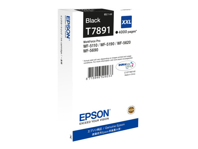 Epson T7891 - 65.1 ml - XXL size - black - original - print cartridge - for WorkForce Pro WF-5110DW, WF-5190DW, WF-5190DW BAM, WF-5620DWF, WF-5690DWF, WF-5690DWF BAM