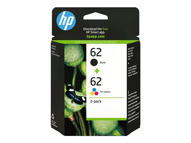 HP 62 2-PACK BLACK/TRI-COLOR ORIGINAL IN