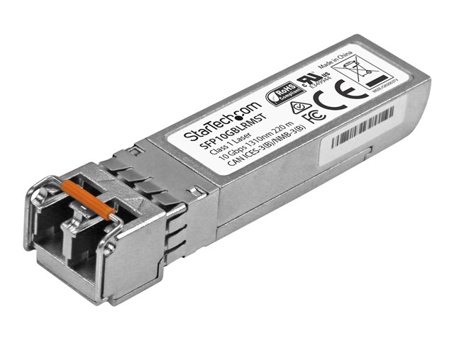 StarTech.com MSA Uncoded Compatible SFP+ Module, 10GBASE-LRM, 10GbE Multi Mode (MMF) Fiber Optic Transceiver, 10GE Gigabit Ethernet SFP+, LC Connector, 200m, 1310nm, DDM, Mini GBIC Module - Lifetime Warranty (SFP10GBLRMST) - SFP+ transceiver module - 10GbE - 10GBase-LRM - LC multi-mode - up to 220 m - 1310 nm