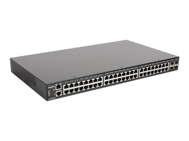 Lenovo CE0152PB 7Z37 - Switch - L3 - Managed - 48 x 100/1000/10000 + 4 x 1 Gigabit / 10 Gigabit SFP+ - side to side airflow - rack-mountable - PoE+ (370 W) - for ThinkAgile HX3721 Certified Node 7Y88