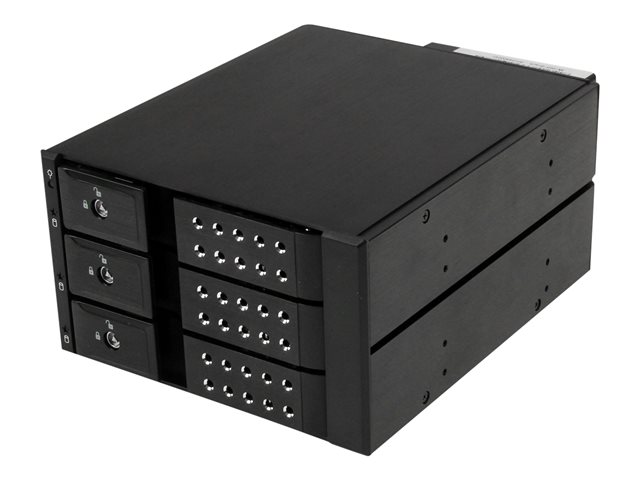 StarTech.com 3-Bay Hot Swap Backplane for 3.5in SAS II/SATA III - 6 Gbps HDD - Aluminum Trayless Mobile Rack Backplane (HSB3SATSASBA) - Storage mobile rack - 2.5\" - black - for P/N: 25SAT35HDD, PEXMSATA3422, PEXMSATA343