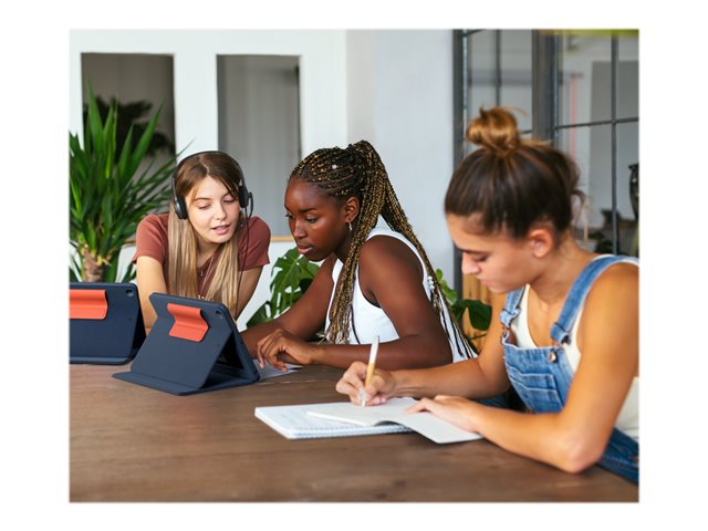 Logitech Rugged Combo 3 Touch for Education - Keyboard and folio case - with trackpad - Apple Smart connector - QWERTZ - German - classic blue - academic - for Apple 10.2-inch iPad (7th generation, 8th generation, 9th generation)