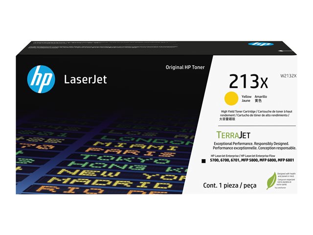 HP 213X - High Yield - yellow - original - LaserJet - toner cartridge (W2132X) - for Color LaserJet Enterprise 5700dn, 6700dn