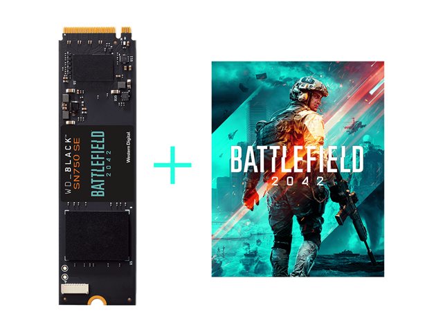 WD_BLACK SN750 SE WDBB9J5000ANC - Battlefield 2042 Bundle - SSD - 500 GB - internal - M.2 2280 - PCIe 4.0 (NVMe)