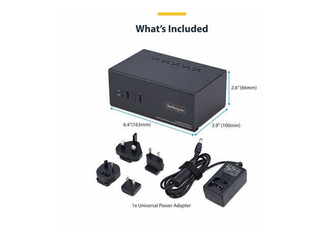 2-Port Dual-Monitor DP+HDMI KVM Switch