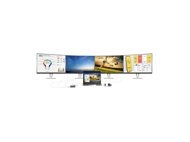 USB-C to 4 Port HDMI Multi Monitor Adapt