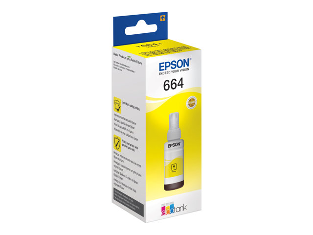 Epson T6644 - 70 ml - yellow - original - ink refill - for EcoTank ET-14000, ET-16500, ET-2500, ET-2550, ET-2600, ET-2650, ET-3600, ET-4500, ET-4550