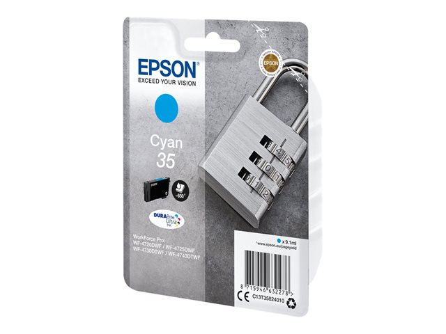 Epson 35 - 9.1 ml - cyan - original - ink cartridge - for WorkForce Pro WF-4720, WF-4720DWF, WF-4725DWF, WF-4730, WF-4730DTWF, WF-4740, WF-4740DTWF