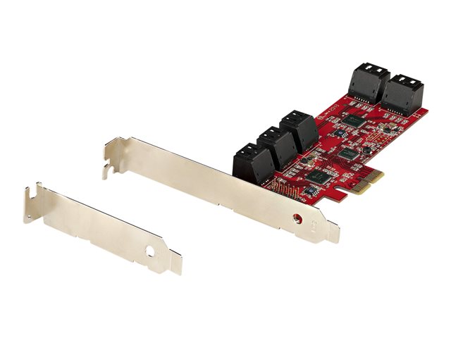 StarTech.com SATA PCIe Card, 10 Port PCIe SATA Expansion card, 6Gbps SATA Card, Low/Full Profile, Stacked SATA Connectors, ASM1062 Non-Raid SATA Controller Card / Adapter - PCI Express to SATA Converter - Storage controller - SATA 6Gb/s - low profile