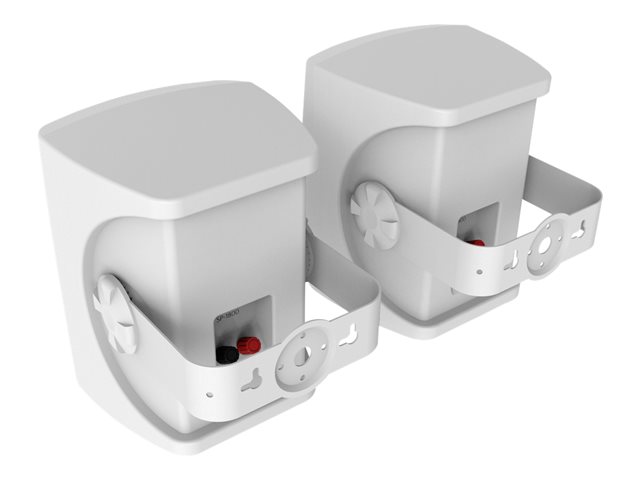 VISION Professional Pair 5.25\" Wall Speakers - LIFETIME WARRANTY - 50 Watt power handling - 3-way with Bass reflex - horizontal C brackets included - white