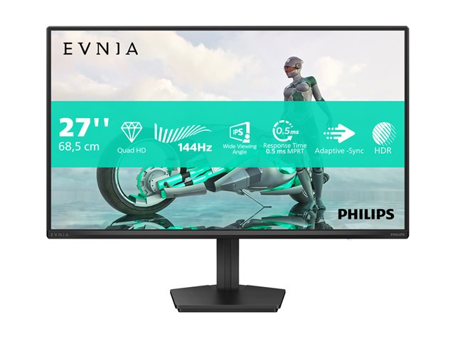Philips Evnia 3000 27M2N3500NF - LED monitor - gaming - 27\" - 2560 x 1440 QHD @ 144 Hz - IPS - 1500:1 - HDR10 - 0.5 ms - HDMI, DisplayPort - charcoal