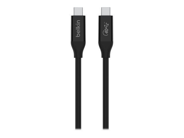 Belkin CONNECT - USB cable - 24 pin USB-C (M) to 24 pin USB-C (M) - USB 2.0 / USB 3.2 / USB4 / Thunderbolt 3 - 80 cm - USB Power Delivery (100W)