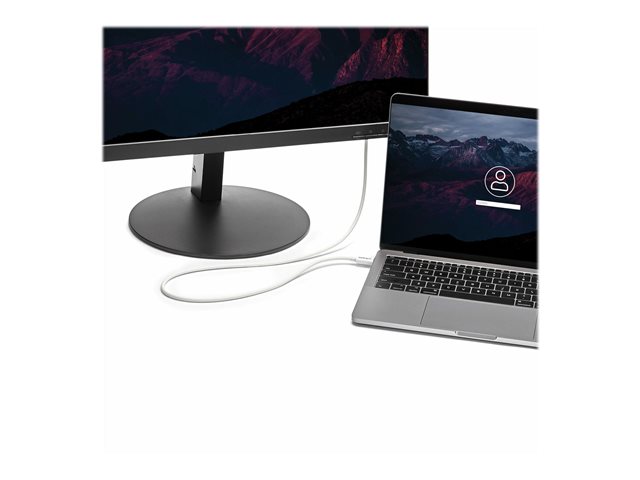 StarTech.com 6.6ft (2m) Thunderbolt 3 Cable, 20Gbps, 100W PD, 4K Video, Thunderbolt-Certified, Compatible w/ TB4/USB 3.2/DisplayPort - Thunderbolt cable - 24 pin USB-C (M) to 24 pin USB-C (M) - USB 3.1 Gen 2 / Thunderbolt 3 / DisplayPort 1.2 - 2 m - 4K support - white - for P/N: CDP2HDUACP, CDP2HDUACPW