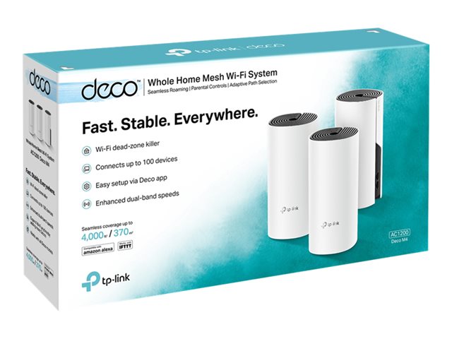 TP-Link DECO M4 - Wi-Fi system (3 routers) - mesh - GigE - Wi-Fi 5 - Dual Band