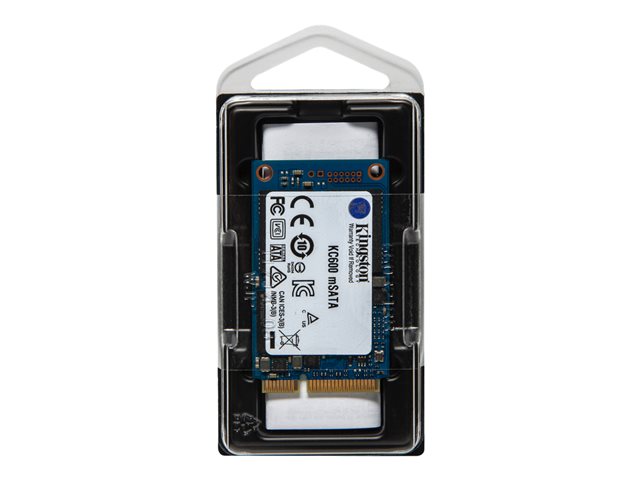 Kingston KC600 - SSD - encrypted - 256 GB - internal - mSATA - SATA 6Gb/s - 256-bit AES - TCG Opal Encryption, Self-Encrypting Drive (SED)