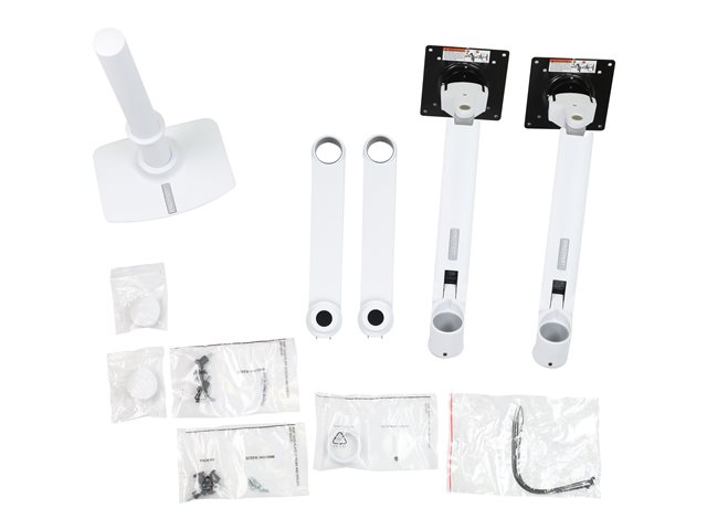 Ergotron LX - Mounting kit (desk clamp mount, pole, 2 articulating arms, 2 extension brackets) - for 2 LCD displays - aluminium, steel - white - screen size: up to 24\" - desktop