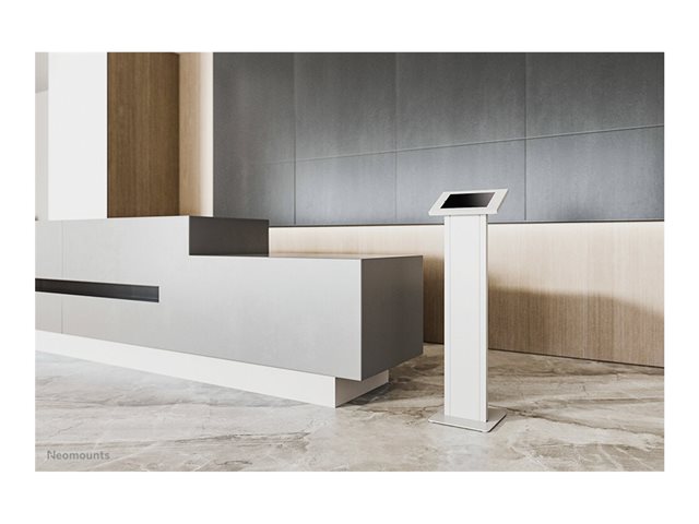 Neomounts FL15-750WH1 - Stand - for tablet - lockable - white - screen size: 9.7\", 10.1\", 10.2\", 10.4\", 10.5\", 10.9\", 11\" - floor mountable - for Apple 10.2-inch iPad, 10.5-inch iPad Air (3rd generation), 10.5-inch iPad Pro, 10.9-inch iPad Air (4th generation), 11-inch iPad Pro (3rd generation), 9.7-inch iPad (5th generation, 6th generation), 9.7-inch iPad Pro, iPad Air, iPad Air 2, Samsung Galaxy Tab A (10.1 in), Tab A7, Tab S6