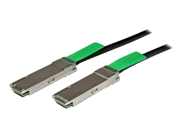 StarTech.com MSA Uncoded Compatible 2m 40G QSFP+ to QSFP+ Direct Attach Breakout Cable Twinax, 40 GbE QSFP+ Copper DAC 40 Gbps Low Power Passive Transceiver Module DAC, 40GE Breakout Cable - Lifetime Warranty (QSFPMM2M) - Direct attach cable - QSFP+ to QSFP+ - 2 m - twinaxial - black