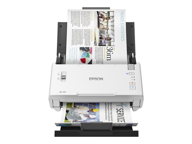Epson WorkForce DS-410 - Document scanner - Contact Image Sensor (CIS) - Duplex - A4 - 600 dpi x 600 dpi - up to 26 ppm (mono) / up to 26 ppm (colour) - ADF (50 sheets) - up to 3000 scans per day - USB 2.0