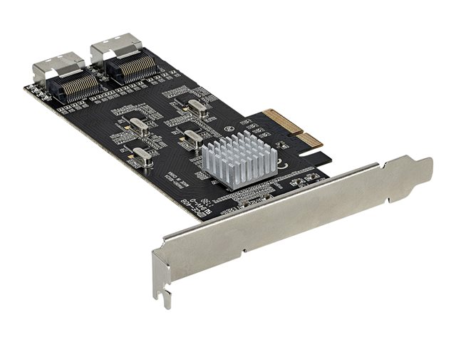 StarTech.com 8 Port SATA PCIe Card, PCI Express 6Gbps SATA Expansion Card with 4 Host Controllers, SATA PCIe Controller Card, PCI-e x4 Gen 2 to SATA III Adapter Card, Drive Cables Incl. - Windows/macOS/Linux (8P6G-PCIE-SATA-CARD) - Storage controller - SATA 6Gb/s / SAS 6Gb/s - low profile - PCIe 2.0 x4 - black