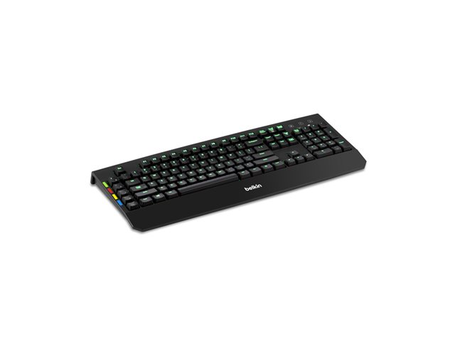 Belkin KVM Remote Control with Integrated Keyboard - Keyboard - backlit - USB - black - TAA Compliant