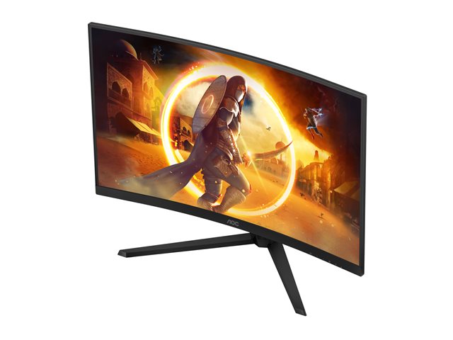 AOC Gaming CQ32G4VE - G4 Series - LED monitor - gaming - curved - 32\" (31.5\" viewable) - 2560 x 1440 QHD @ 180 Hz - Fast VA - 300 cd/m² - 3500:1 - HDR10 - 0.5 ms - 2xHDMI, DisplayPort - black, grey
