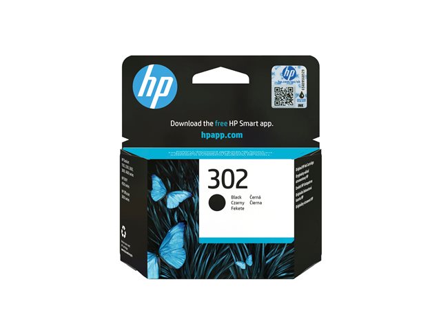 HP 302 - 3.5 ml - black - original - ink cartridge - for Deskjet 1110, 21XX, 36XX, ENVY 45XX, Officejet 38XX, 46XX, 52XX