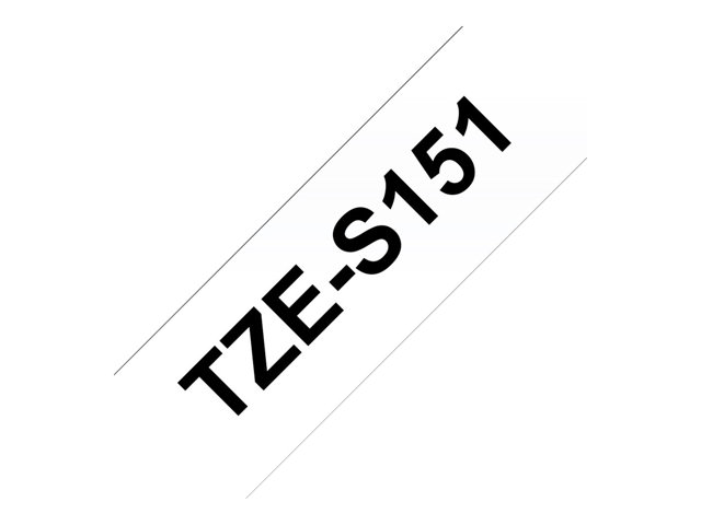 Brother TZe-S151 - Extra strength adhesive - black on clear - Roll (2.4 cm x 8 m) 1 cassette(s) laminated tape - for Brother PT-D600, P750, P950, P-Touch PT-D610, D800, E550, P900, P950, P-Touch EDGE PT-P750