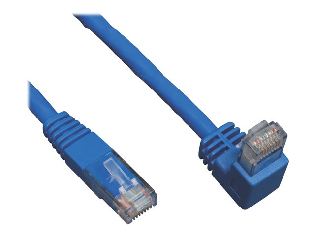 Down-Angle Cat6 Gigabit Molded UTP Ethernet Cable RJ45 Right-Angle Down M to RJ45 M Blue 3 ft. 0.91 m