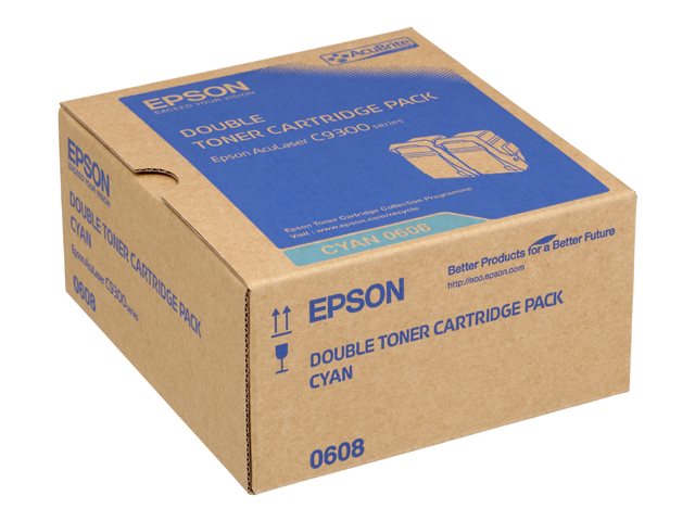 Epson Double Pack - 2-pack - cyan - original - toner cartridge - for Epson AL-C9500DN, AcuLaser C9300D2TN, C9300D3TNC, C9300DN, C9300DTN, C9300N, C9300TN