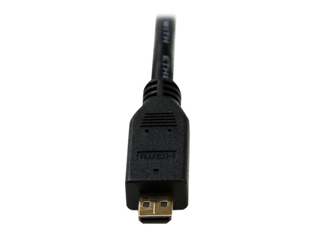 StarTech.com 3m High Speed HDMI® Cable with Ethernet - HDMI to HDMI Micro - M/M - 3 Meter HDMI (A) to HDMI Micro (D) Cable (HDADMM3M) - HDMI cable with Ethernet - HDMI male to 19 pin micro HDMI Type D male - 3 m - shielded - black