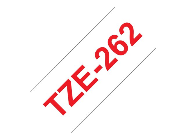 Brother TZe-262 - Red on white - Roll (3.6 cm x 8 m) 1 cassette(s) laminated tape - for P-Touch PT-3600, 550, 9200, 9400, 9500, 9600, 9700, 9800, D800, P900, P950