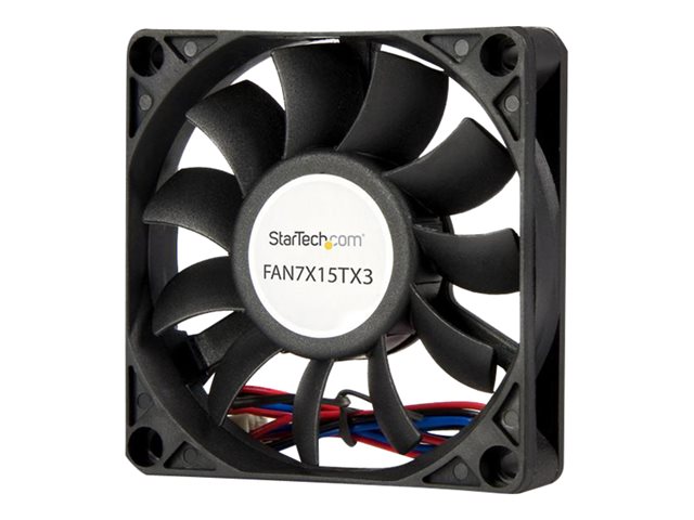 StarTech.com 70x15mm Replacement Ball Bearing Computer Case Fan w/ TX3 Connector - 3 pin case Fan - TX3 Fan - 70mm Fan (FAN7X15TX3) - Case fan - 70 mm - black