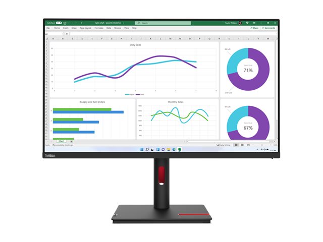 Lenovo ThinkVision T32h-30 - LED monitor - 31.5\" - 2560 x 1440 WQHD @ 60 Hz - IPS - 350 cd/m² - 1000:1 - 4 ms - HDMI, DisplayPort, USB-C - raven black